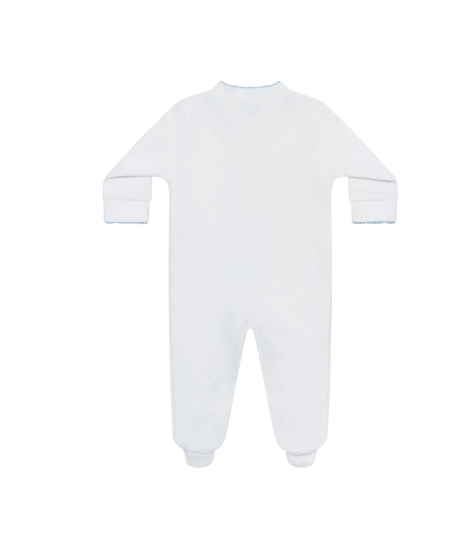 Milano Baby Footie Blue Picot Trim
