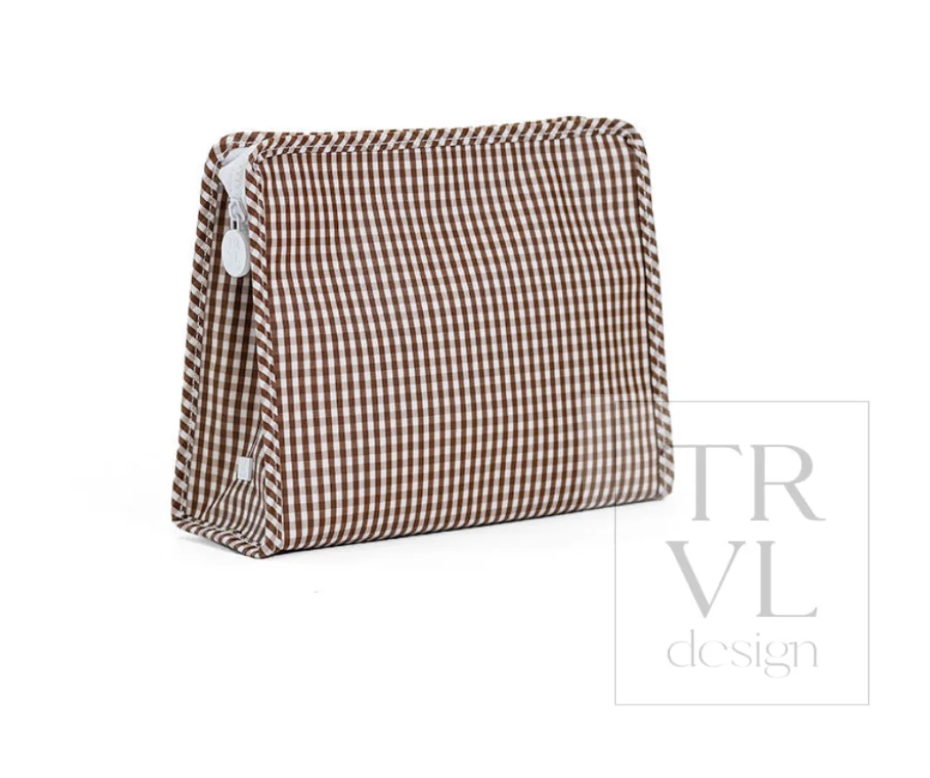 Large Roadie Zip Pouch Gingham Coco