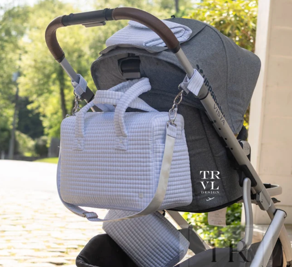 Quilted Stroller Bag Pimlico Stripe Blue
