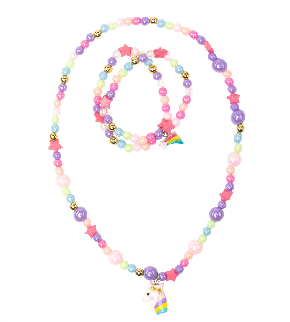 heerful Starry Unicorn Necklace & Bracelet