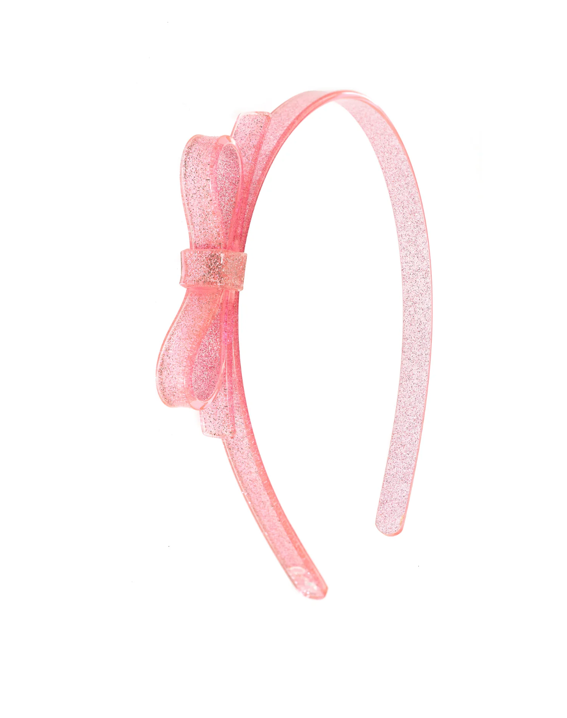 Thin Bow Glitter Pink Headband