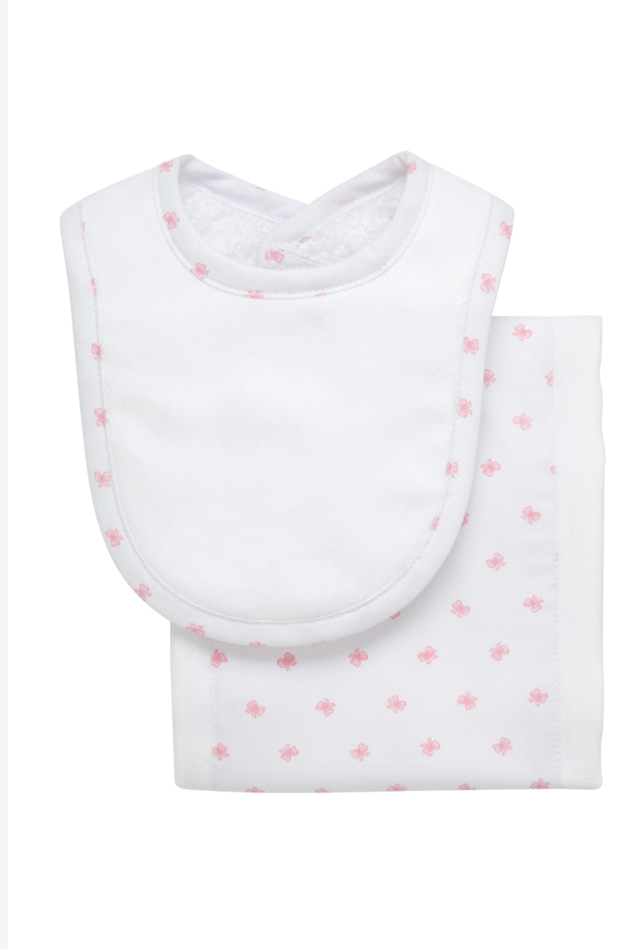 Pink Bow Burp Drooler Set