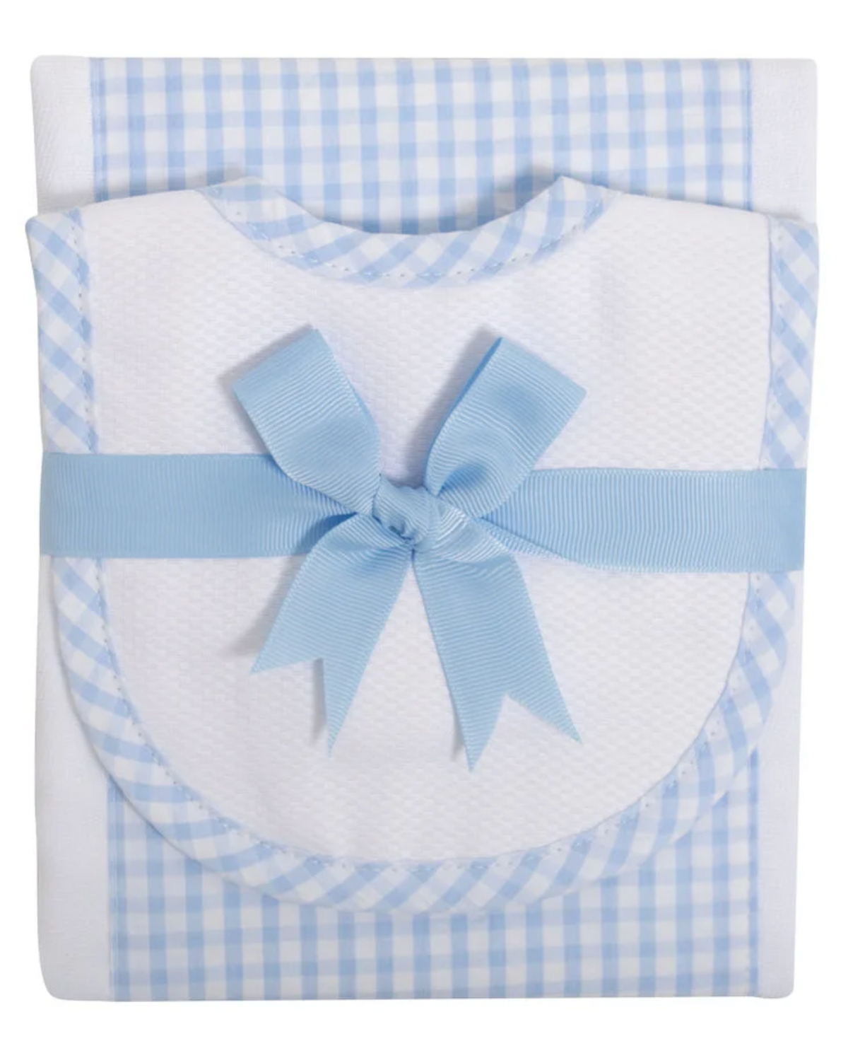 Big Check Drooler Bib & Burp Set