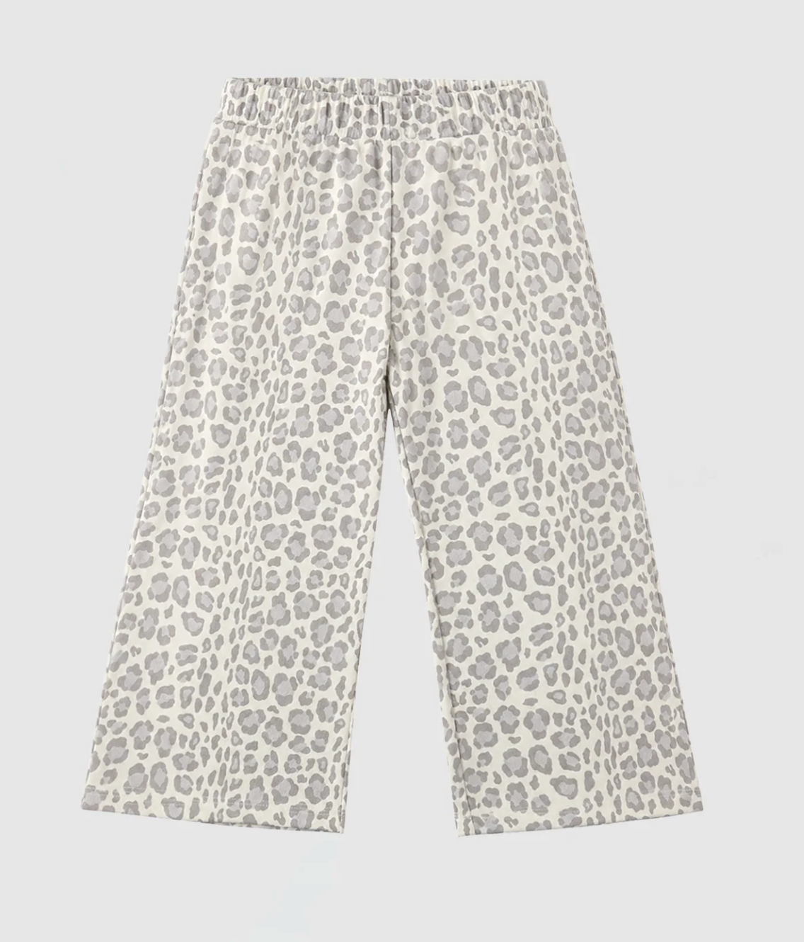 Wide-Leg Sweatpants Blue Leopard