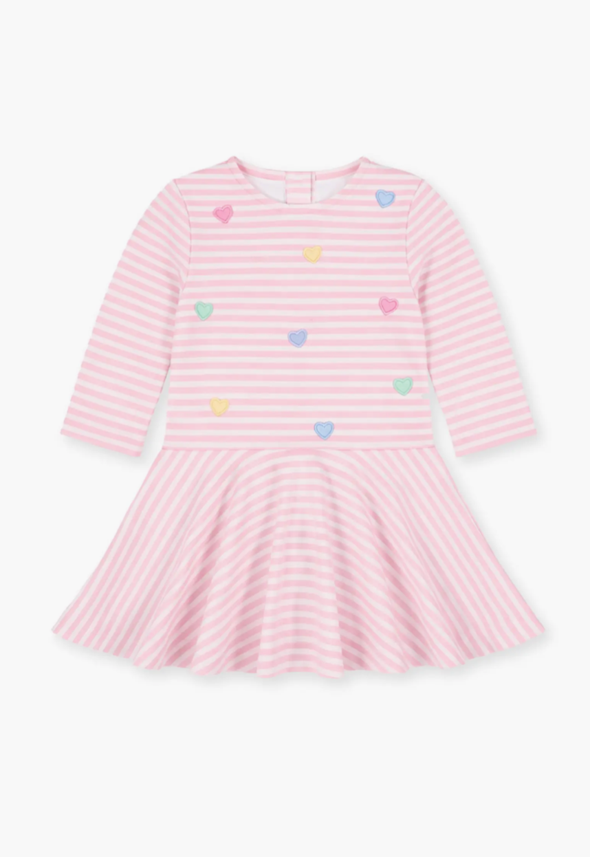 Stripe Knit Dress with Hearts