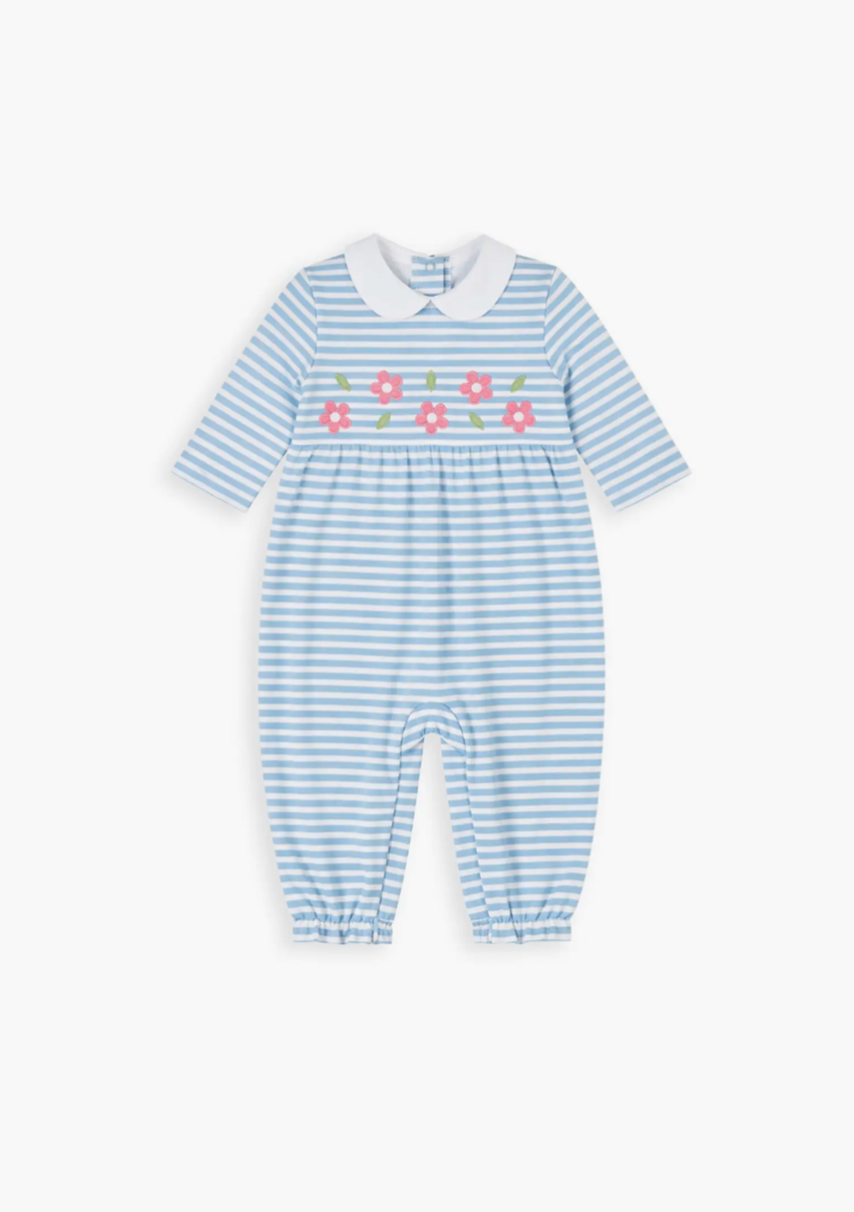 Stripe Knit Longall with Flowers