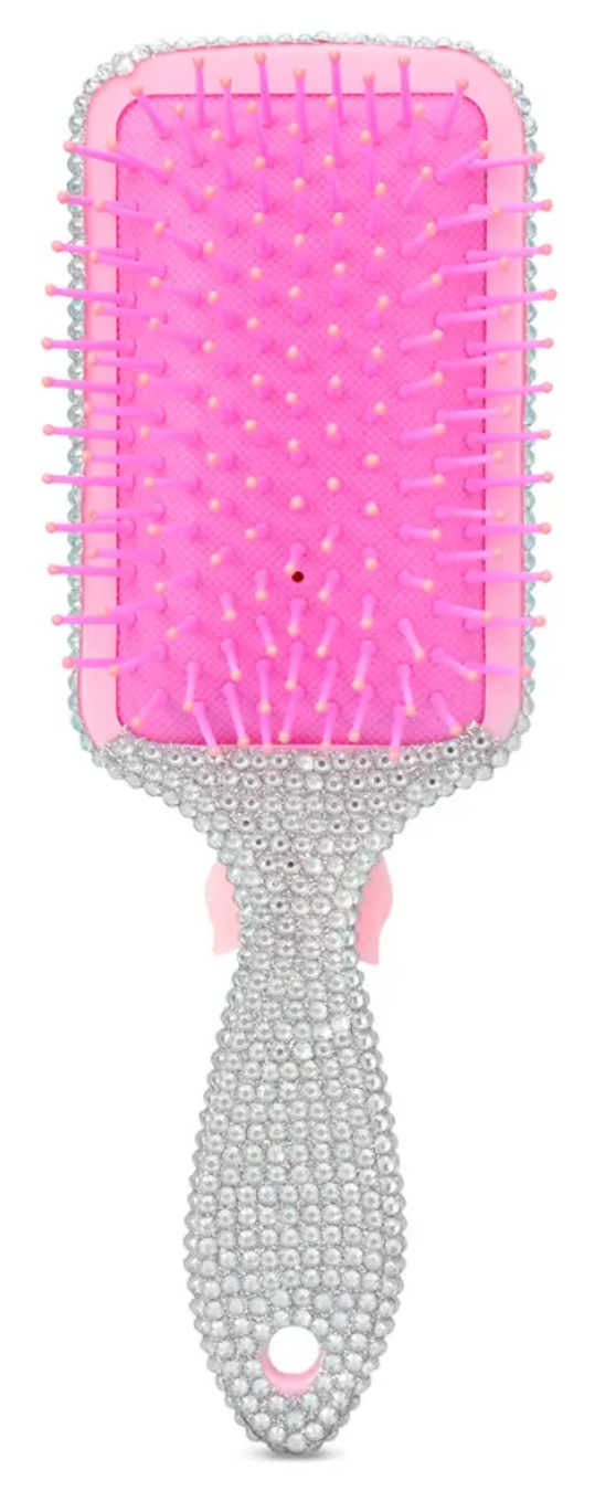 Charming Rhinestone Paddle Brush