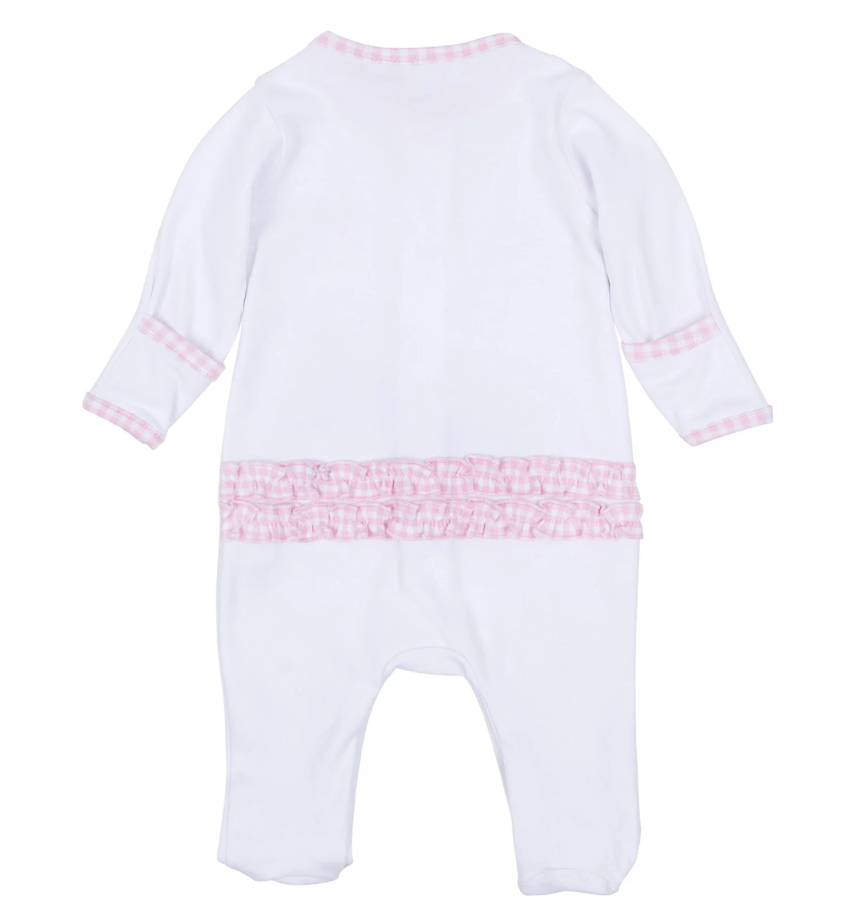 Sweet Golden Pink Ruffle Footie