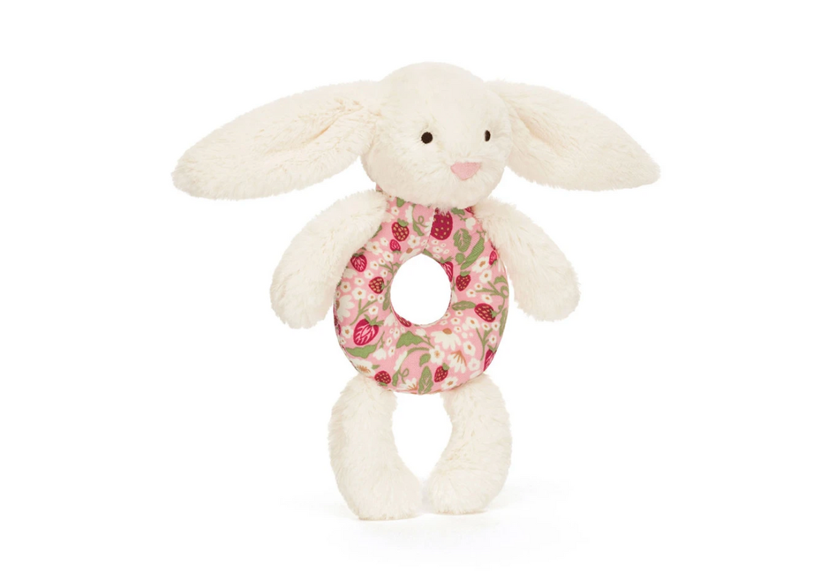 Blossom Cream Bunny 'Berry' Ring Rattle