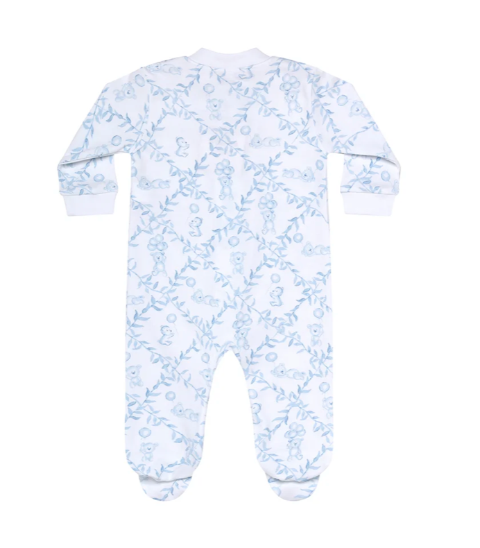 Blue Bears Trellace Zipper Footie