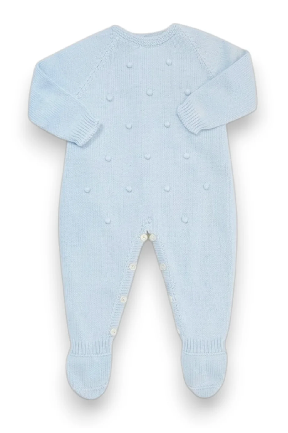 Raised Dot Footed Romper Blue
