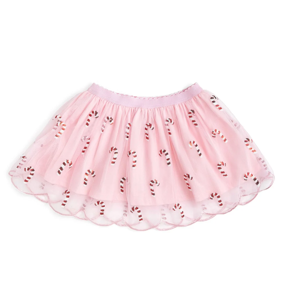 Candy Cane Scalloped Tutu Skirt