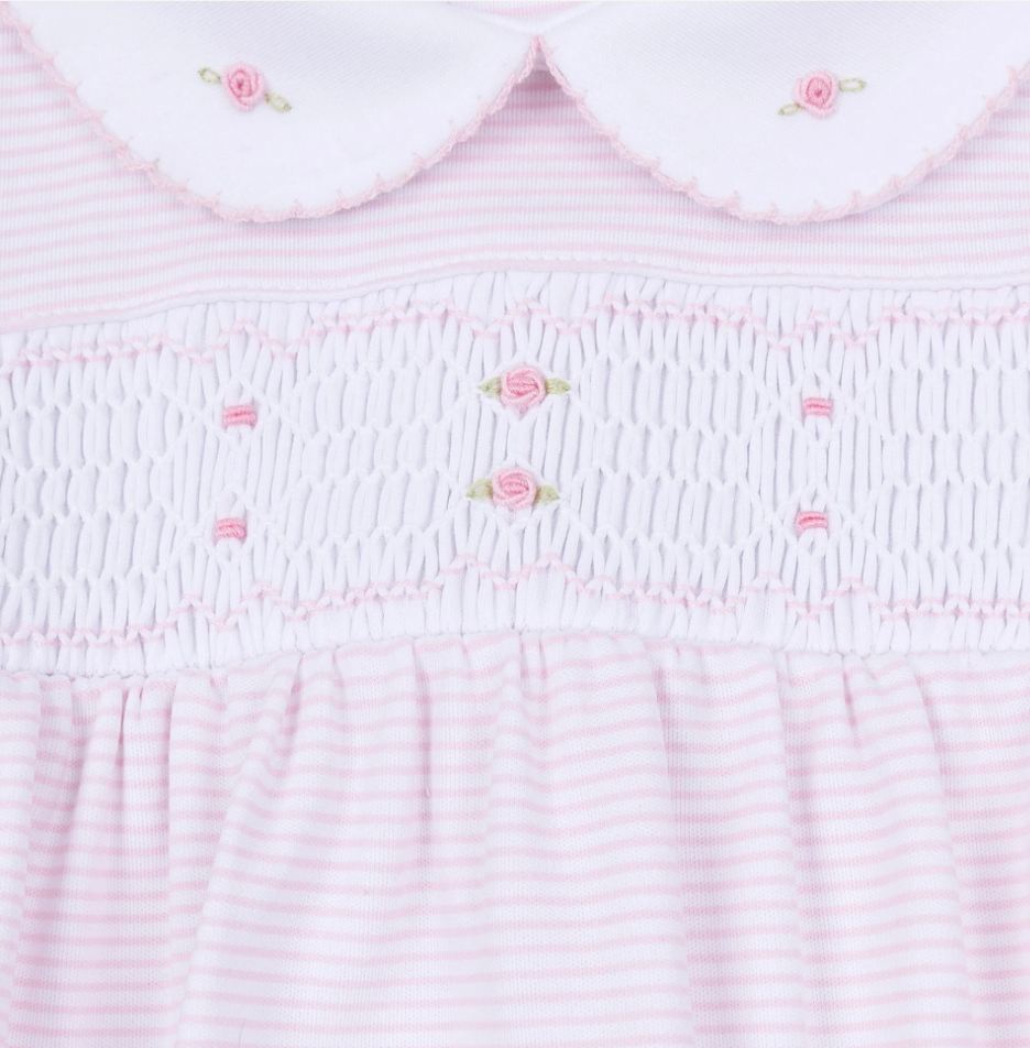 Anna Smocked Footie- Pink