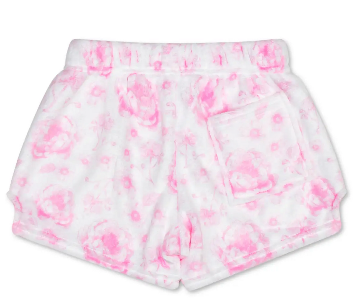 Pretty Pink Toile Plush Shorts