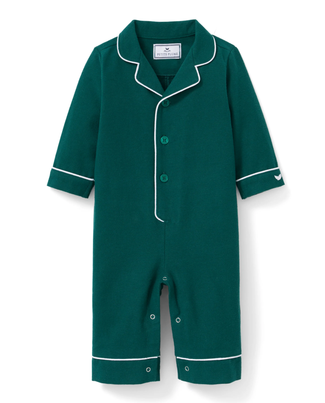 Baby's Flannel Classic Romper in Hunter Green