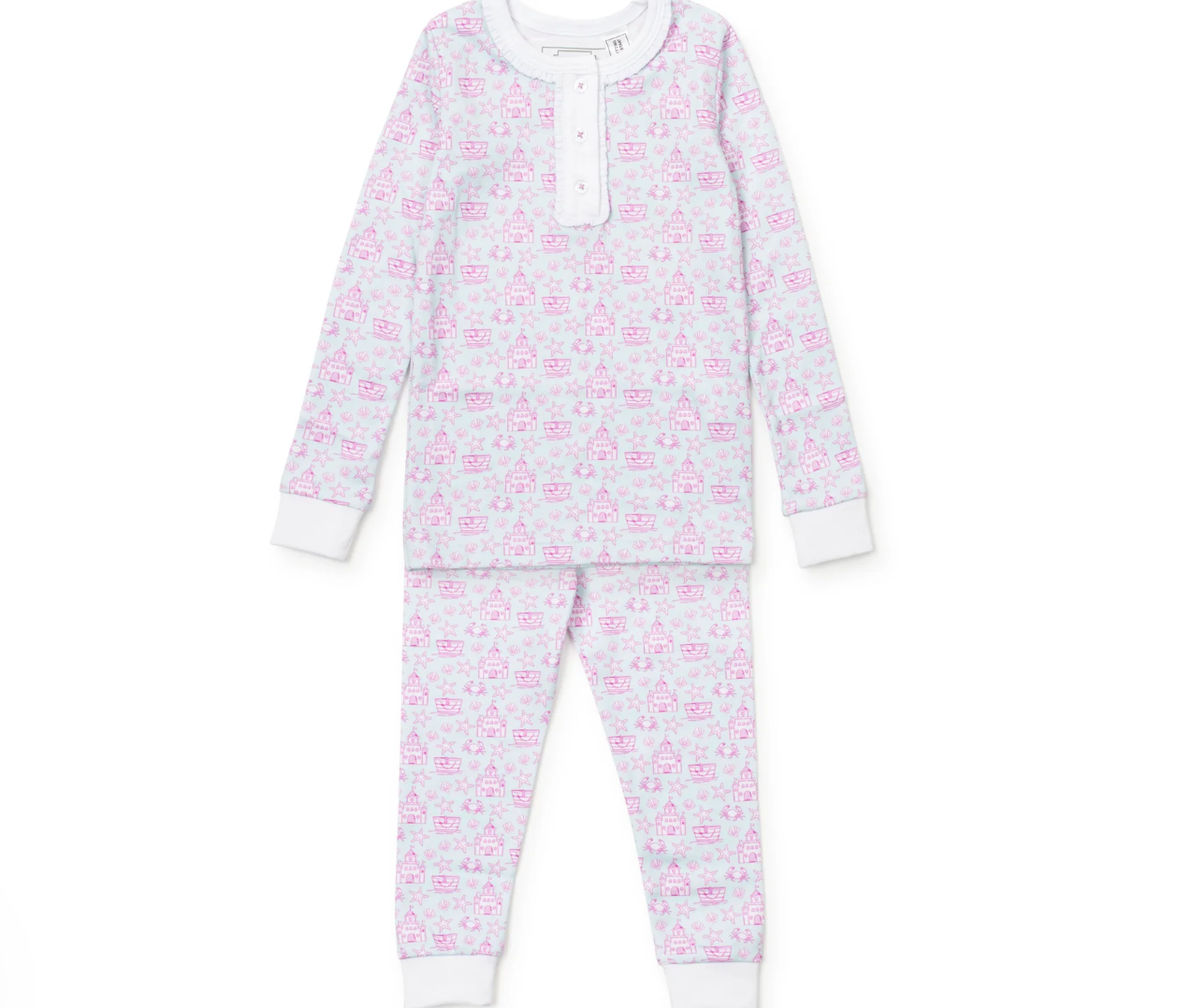 Alden Girls' Pajama Pant Set - Sandcastles Pink