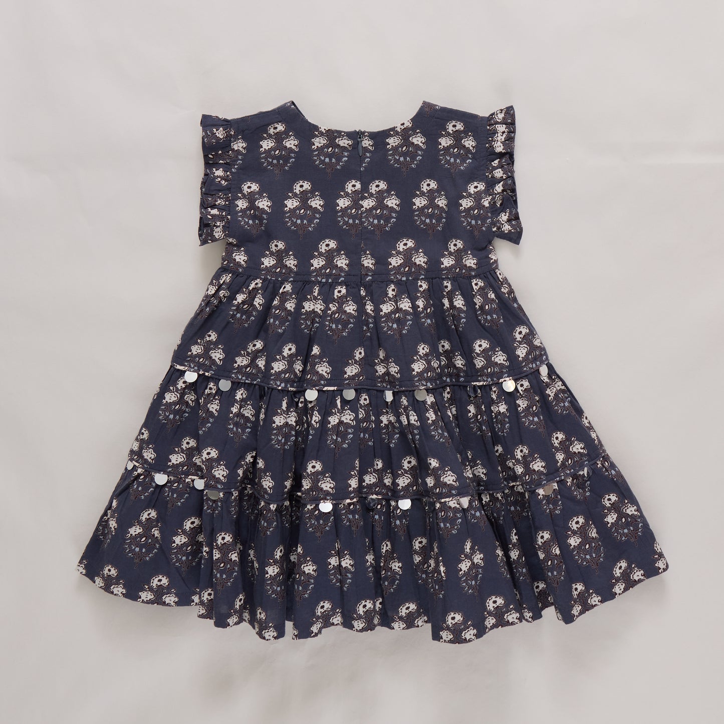 Peachy Dress Navy Strawflower