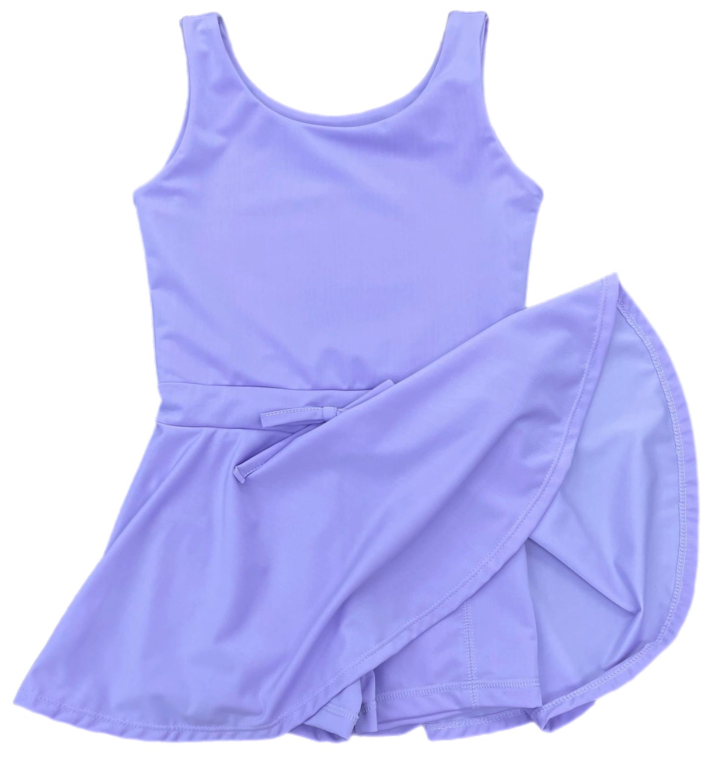 Athleisure Tennis Dress w/ Tie Lavender
