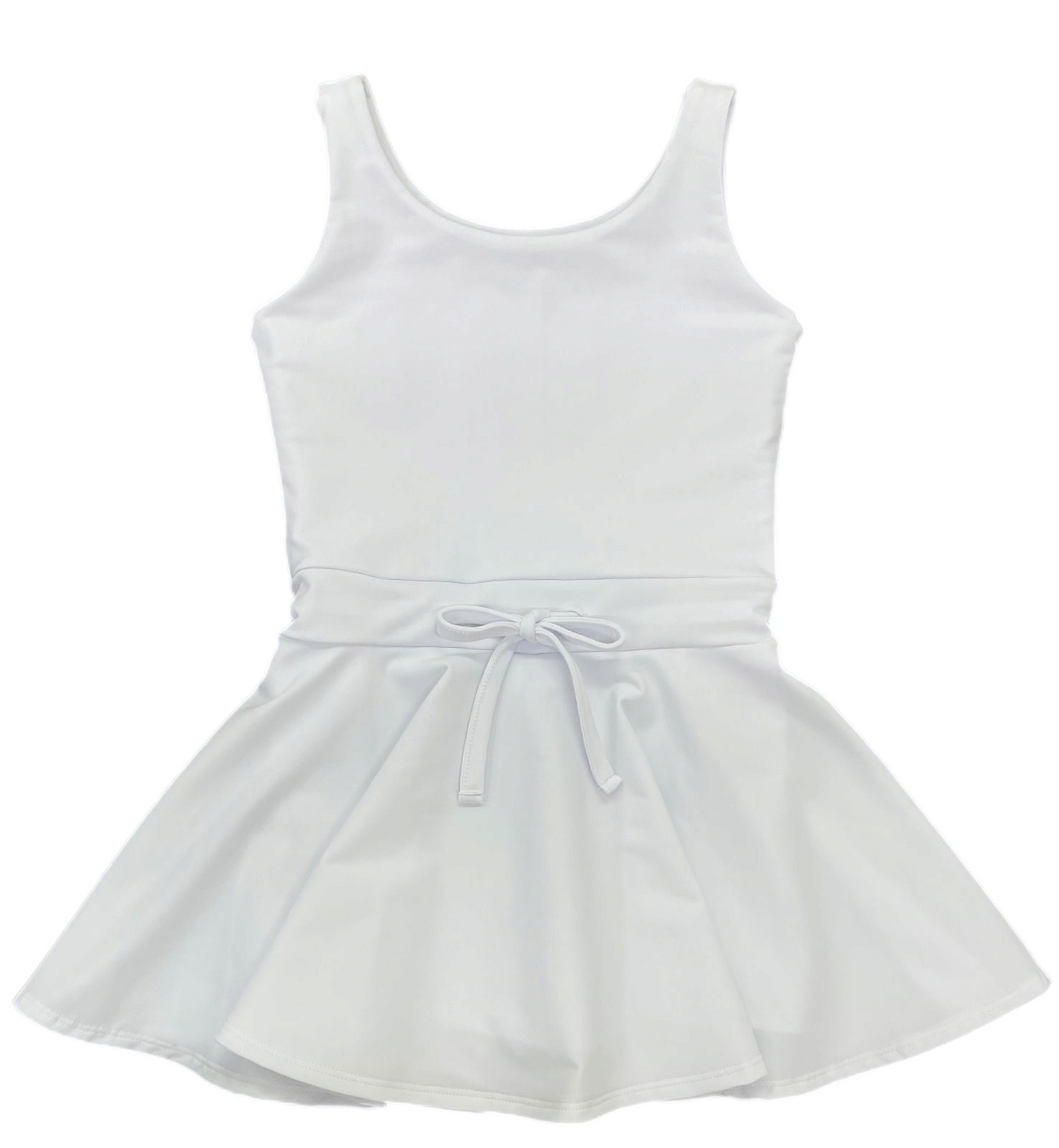 Athleisure Tennis Dress w/ Tie White