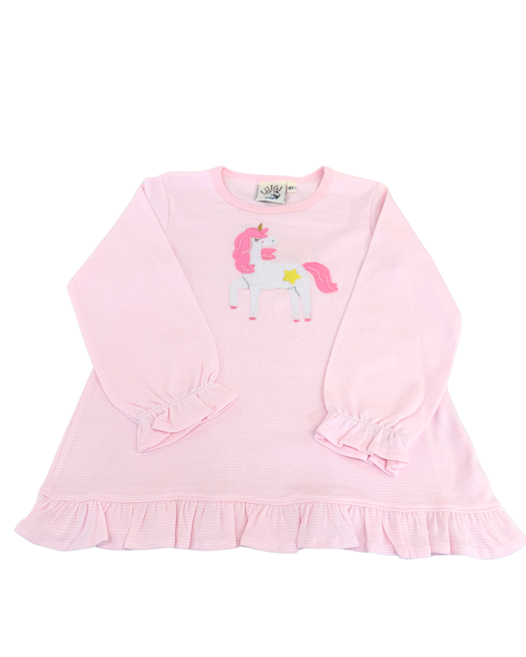 Unicorn Pink Striped Swing Top