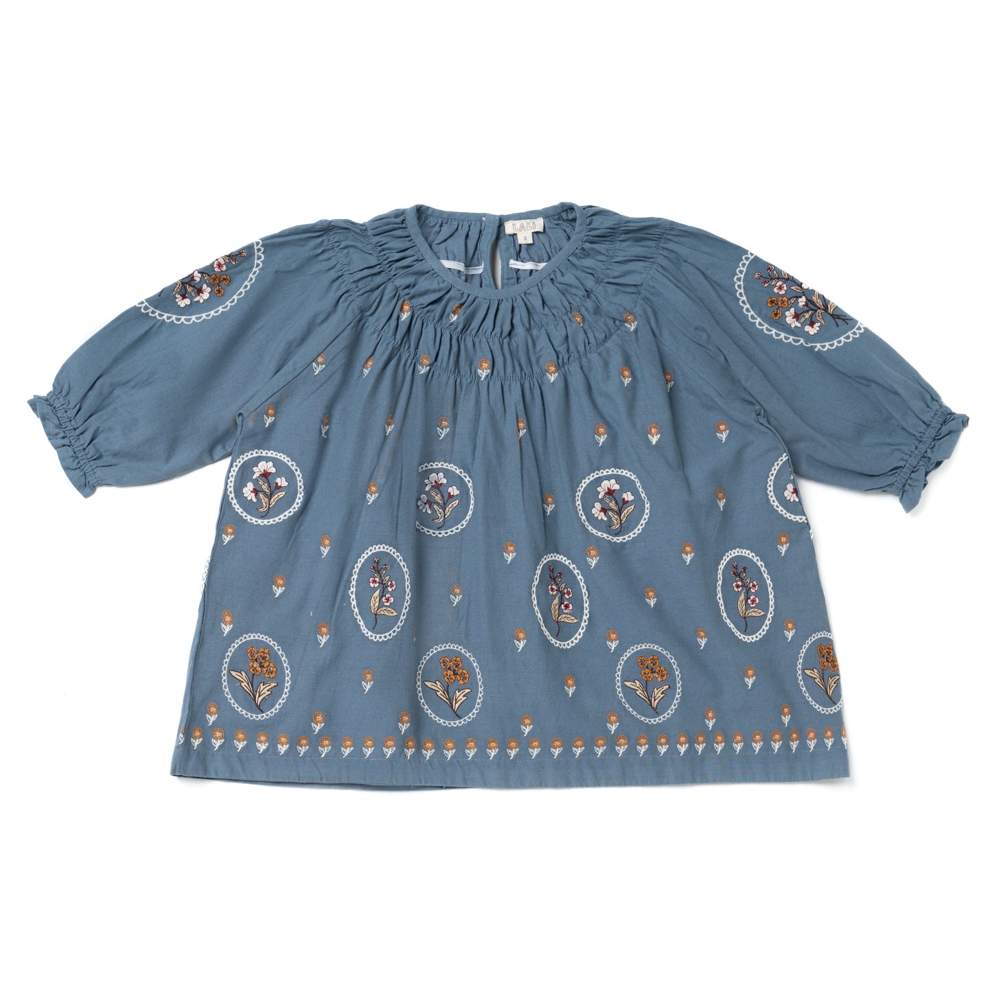 Tulip Dress Blue Embroidery
