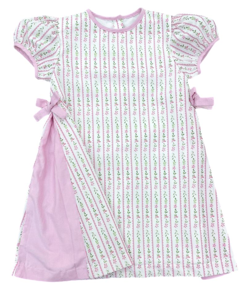 Cece Dress, Pink Floral Cord