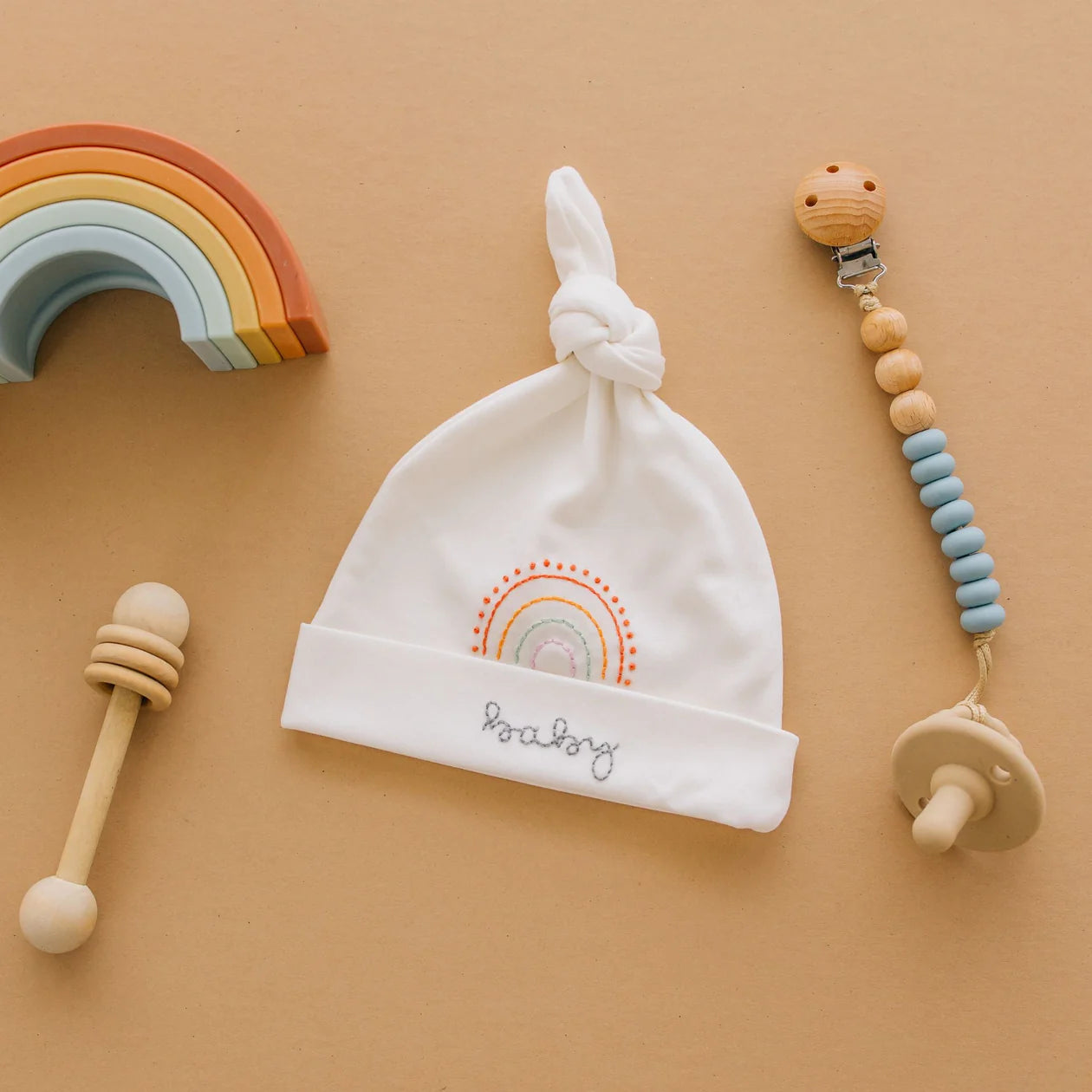 Rainbow Baby Knot Hat