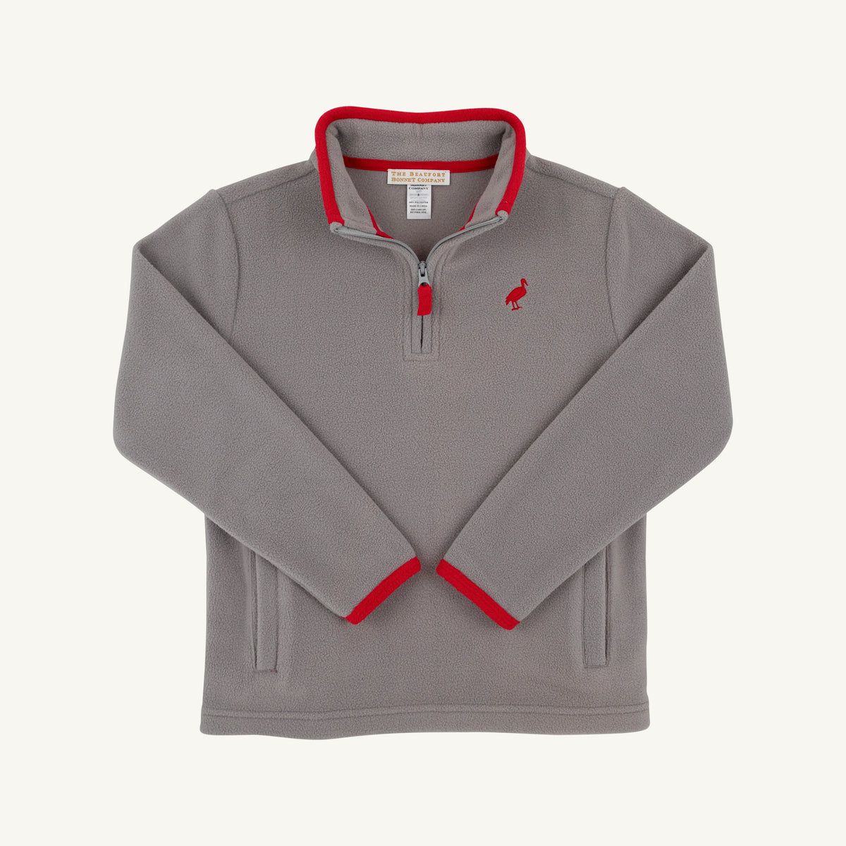 Fleece Half Zip- Grantley Gray/Richmond Red