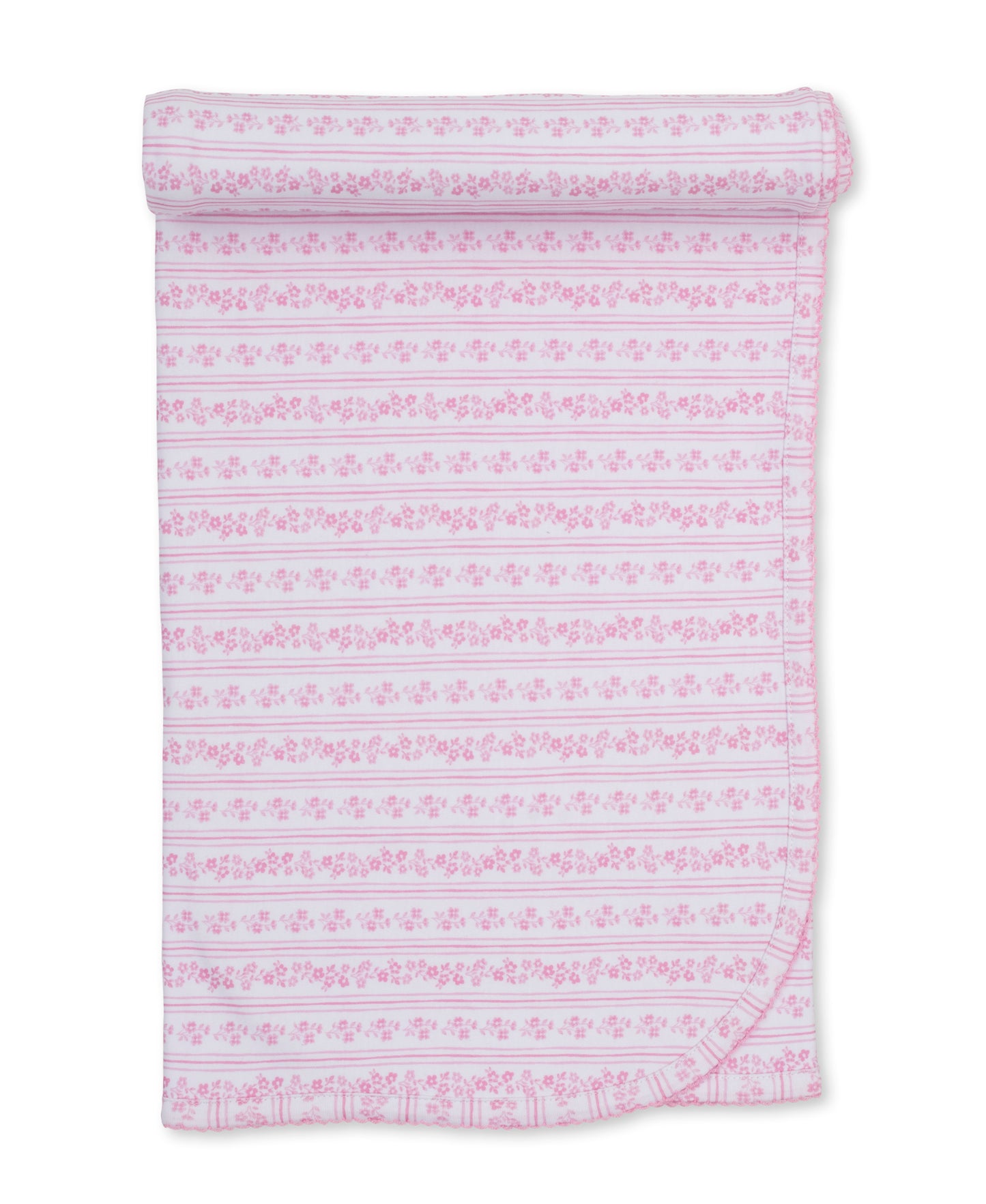 Watercolor Floral Stripes Blanket