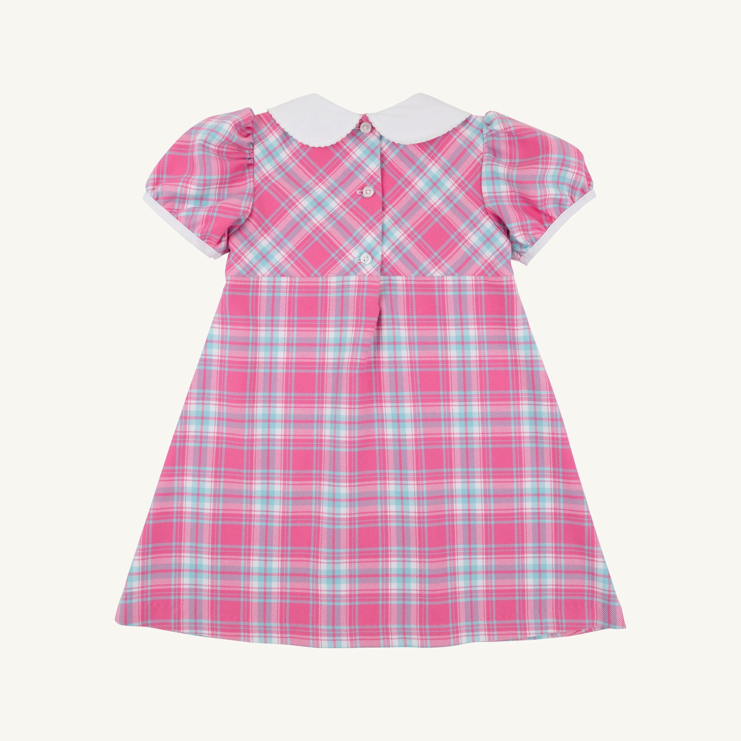 Princess Pleat Dress Brenton Point Plaid/Worth Ave White