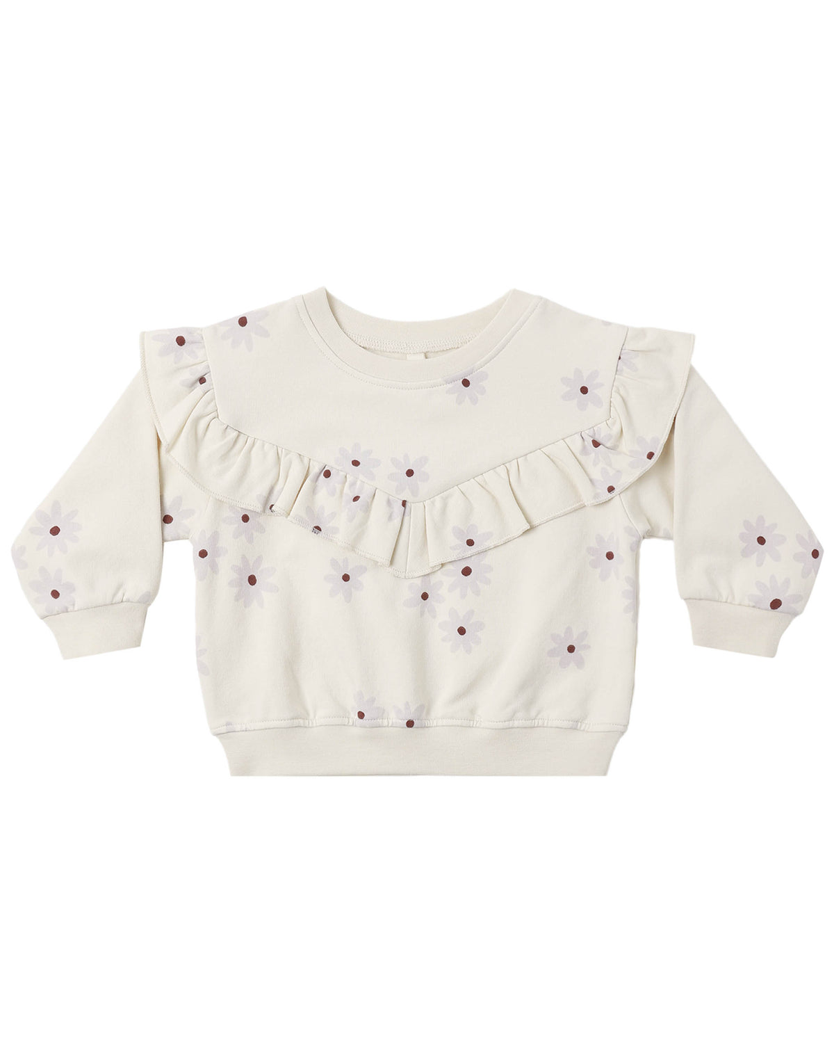 Ruffle Fleece Sweatshirt Blue Daisy