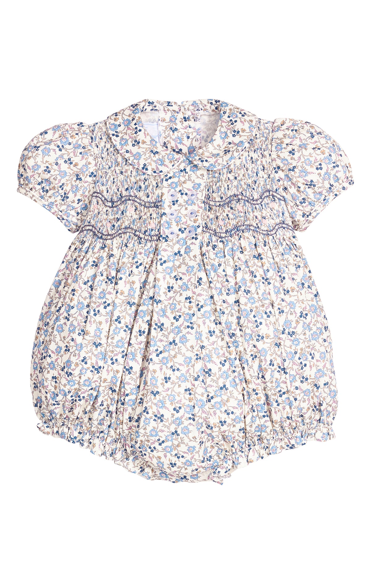 Smocked Bridget Bubble- Wisteria Floral