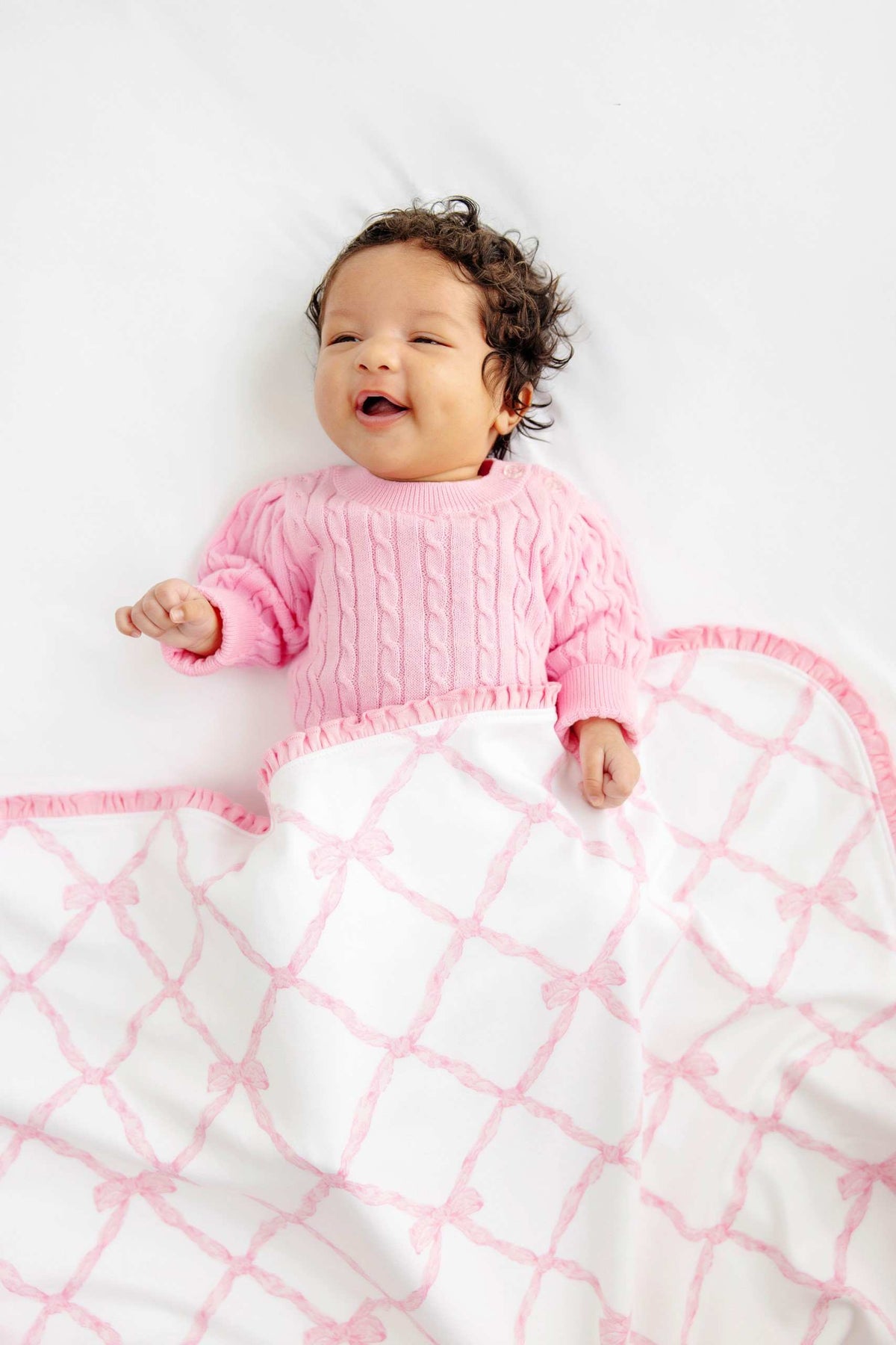 Crawford Cable Knit Set- Pier Party Pink
