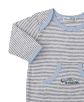 Roundabout Railroad Playsuit- Grey