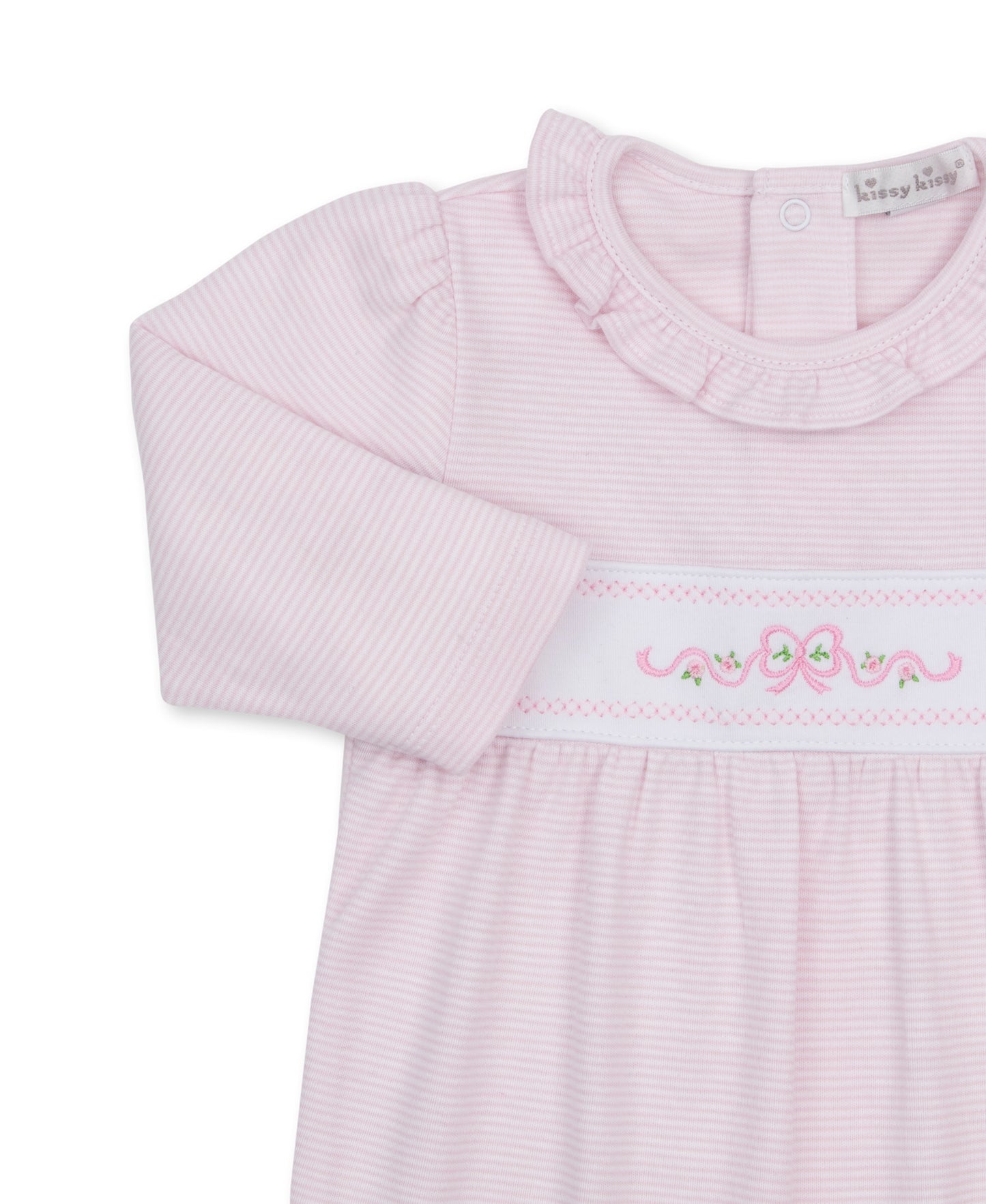 Classic Treasures Footie Pink White Stripe