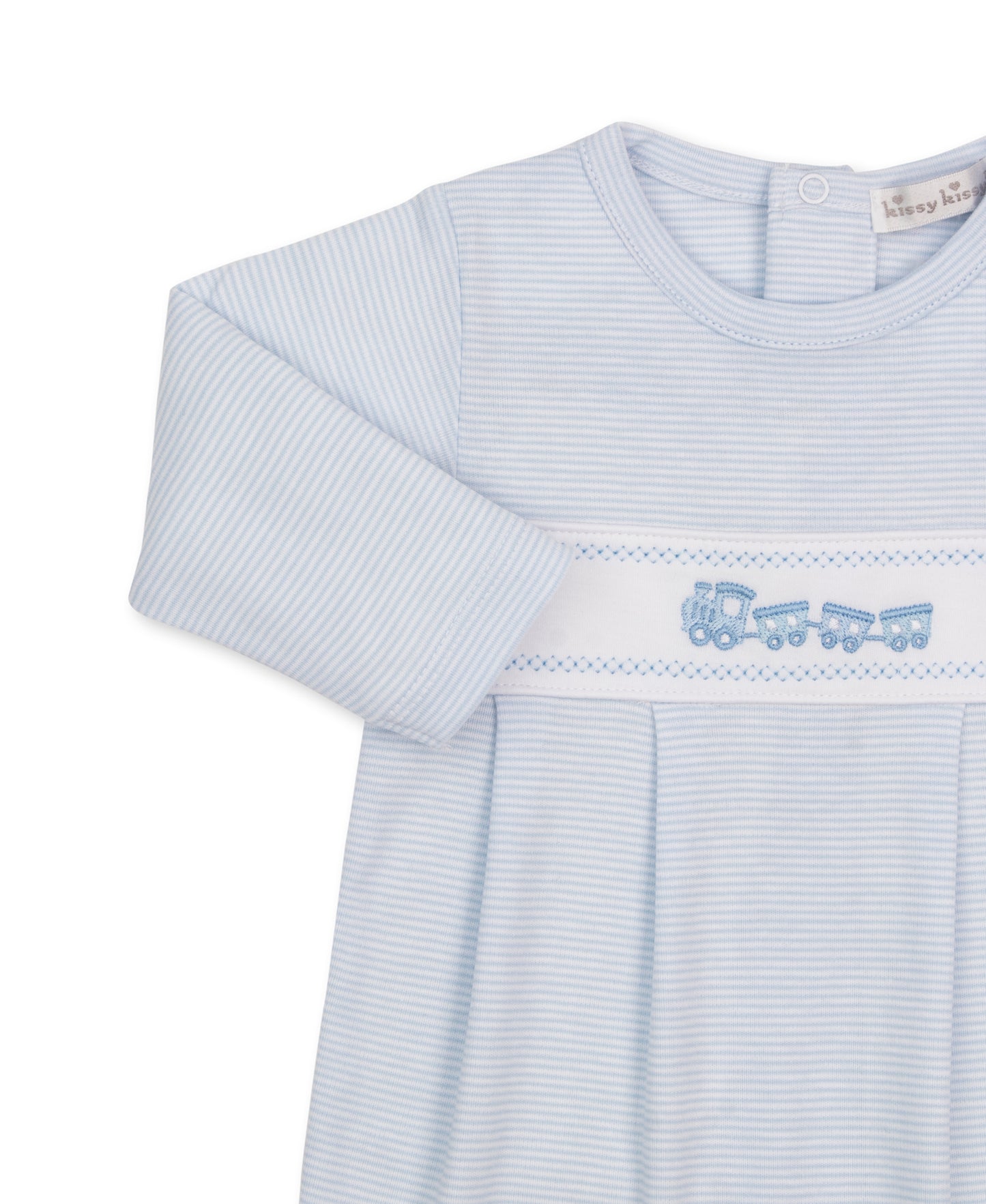 Classic Treasures Footie Blue White Stripe