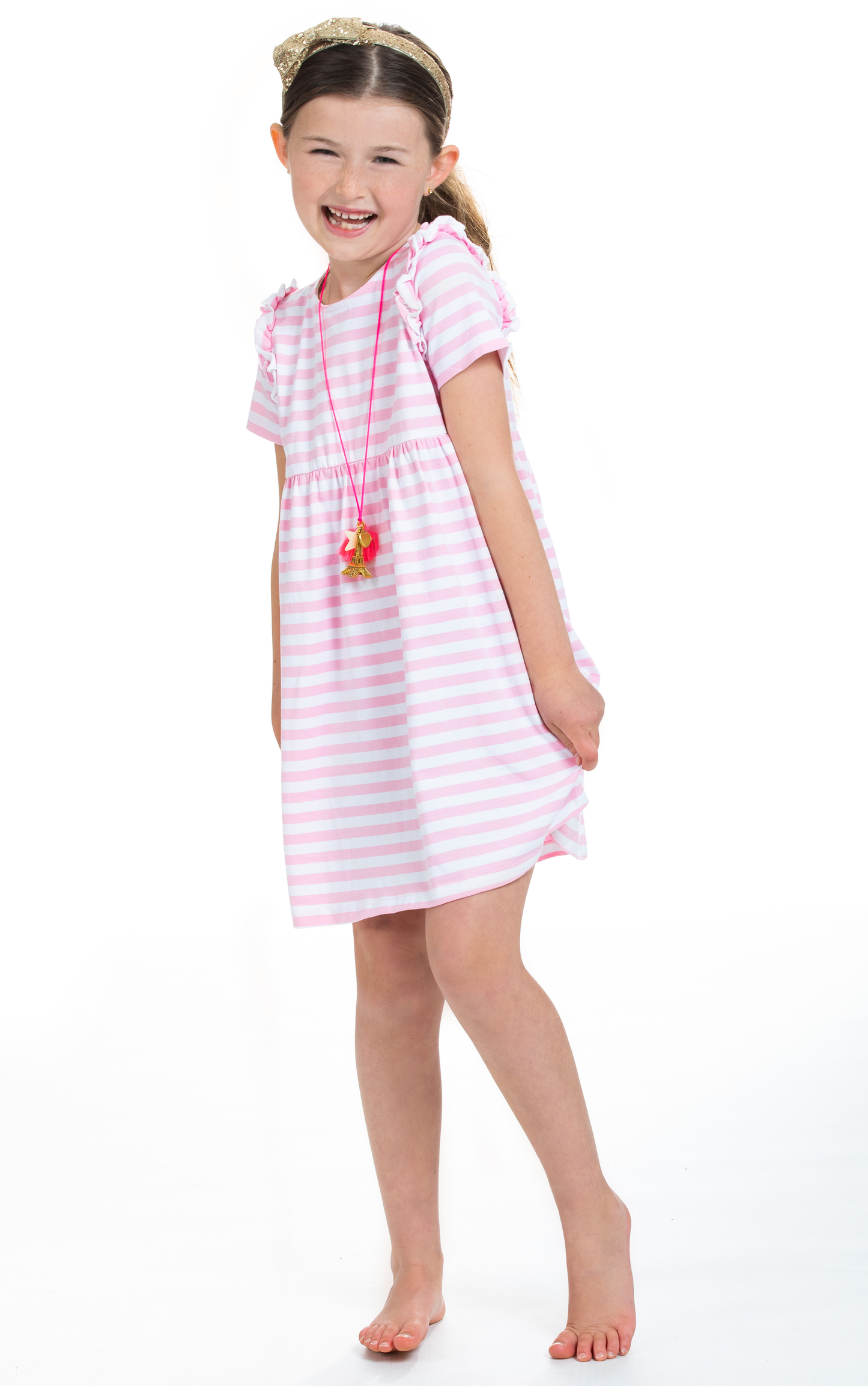 Helen Pink Stripe Dress