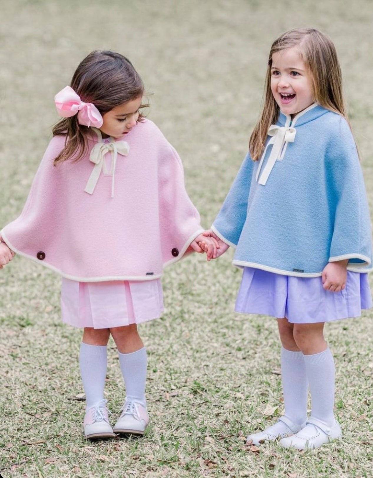 Light Blue Cape with Winter White Trim