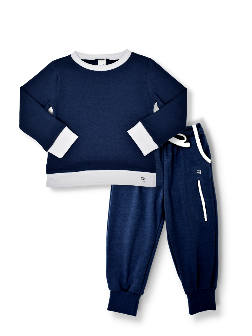 River Pant Set Navy/White