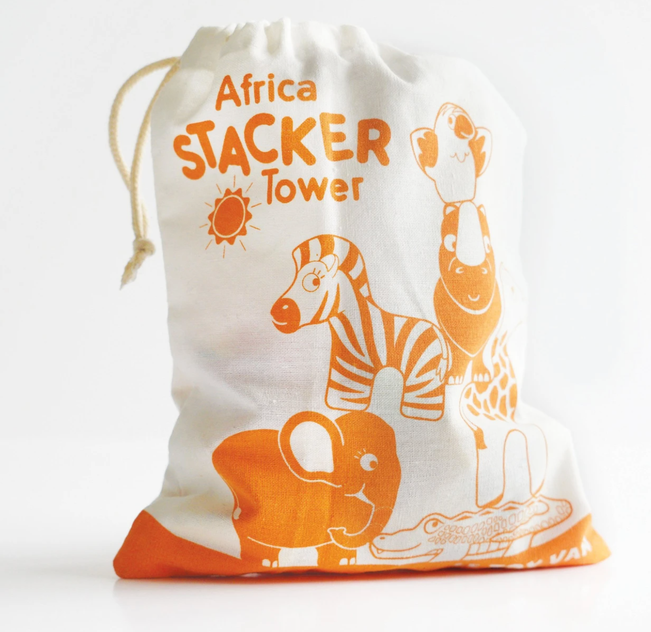 Wooden Africa Stacker and Bag