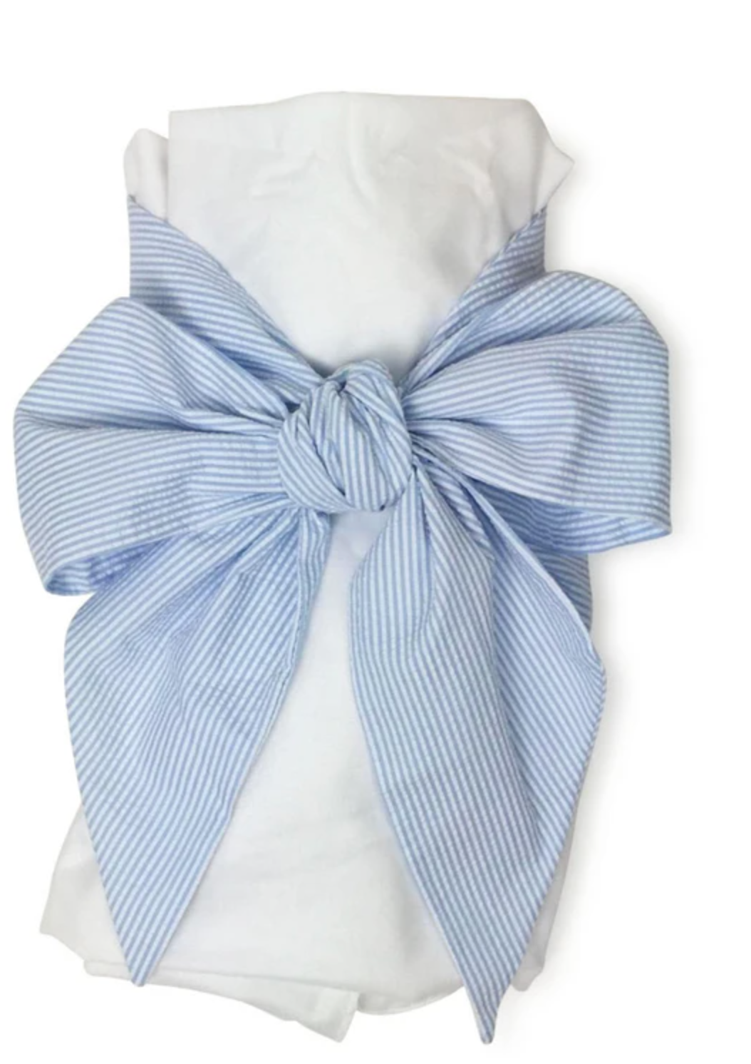 Bow Swaddle Breakers Blue Seersucker