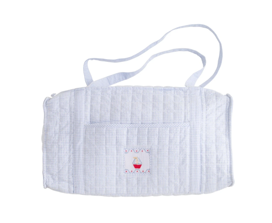 Quilted Luggage Duffle Bag - Sailboat