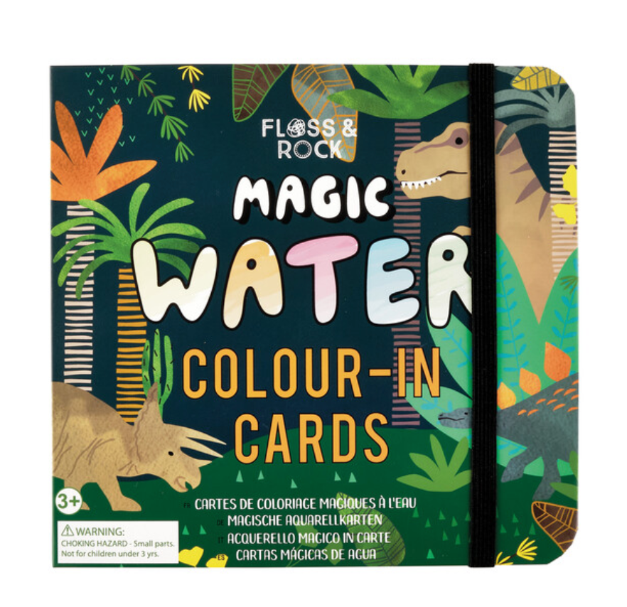 Dinosaur Magic Water Colour-In Cards