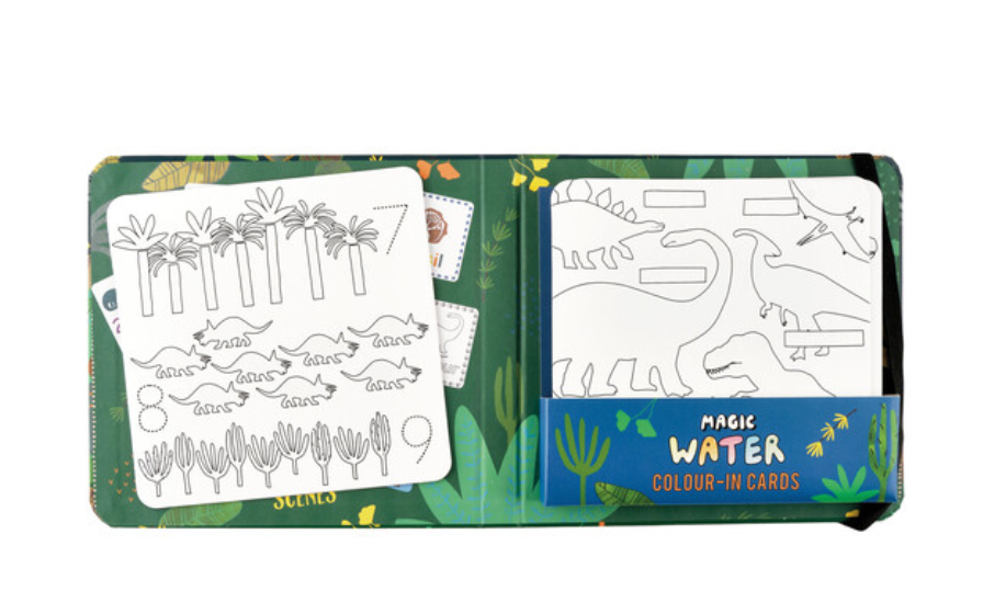 Dinosaur Magic Water Colour-In Cards