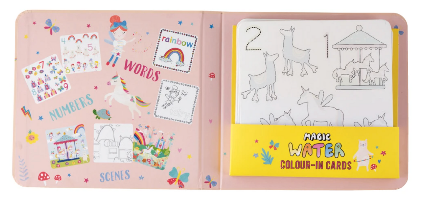Rainbow Fairy Magic Water Colour-In Cards