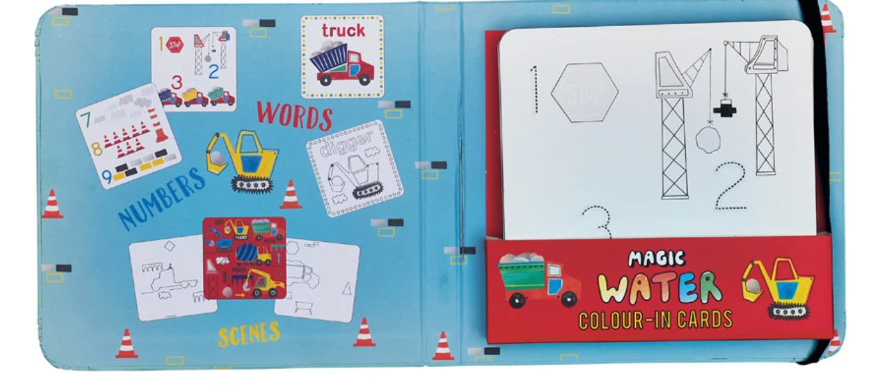 Construction Magic Water Colour-In Cards