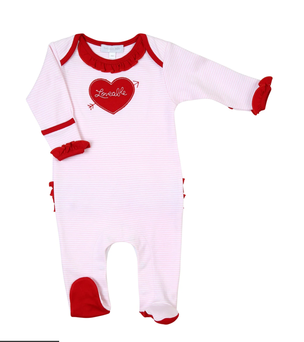 Loveable Applique Ruffle Footie