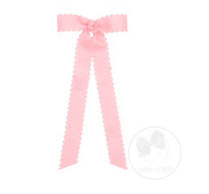 Mini Scalloped Edge Bow With Streamer Tails