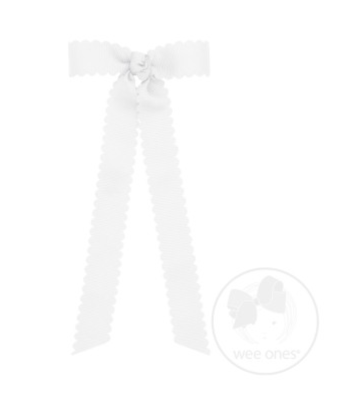 Mini Scalloped Edge Bow With Streamer Tails