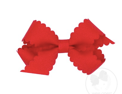 Mini Scalloped Edge Grosgrain Bow
